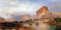 Cliffs Of Green River Painting Thomas Moran Canvas Art Fine Art Print