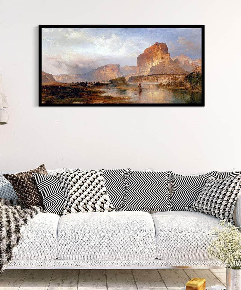 Cliffs Of Green River Painting Thomas Moran Canvas Art Fine Art Print