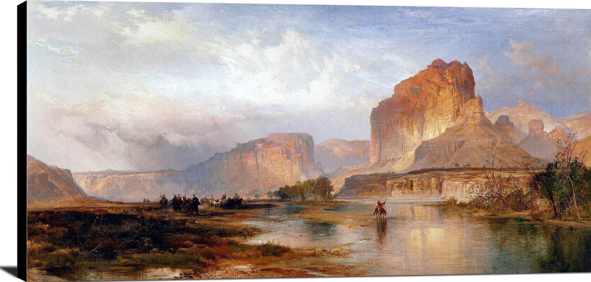 Cliffs Of Green River Painting Thomas Moran Canvas Art Fine Art Print