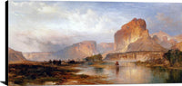 Cliffs Of Green River Painting Thomas Moran Canvas Art Fine Art Print