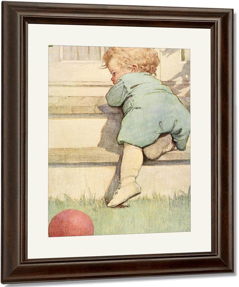 Climbing The Stairs By Jessie Willcox Smith Fine Art Print