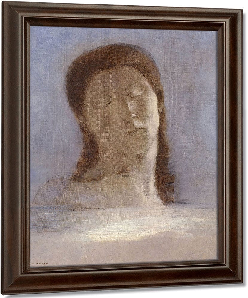 Closed Eyes By Odilon Redon Fine Art Print