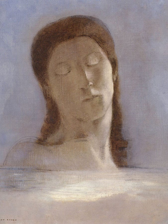 Closed Eyes By Odilon Redon Fine Art Print