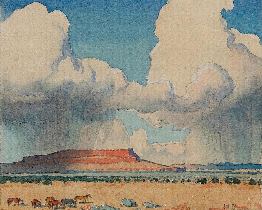 Clouds And Mesa Arizona 1945 By Maynard Dixon Fine Art Print