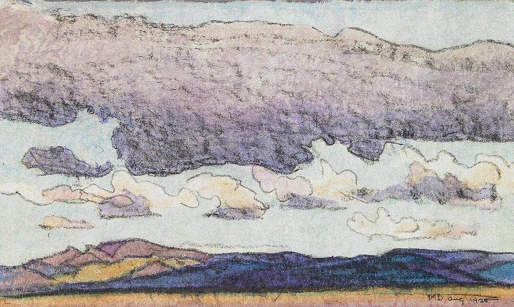 Clouds Over A Landscape 1920 By Maynard Dixon Fine Art Print