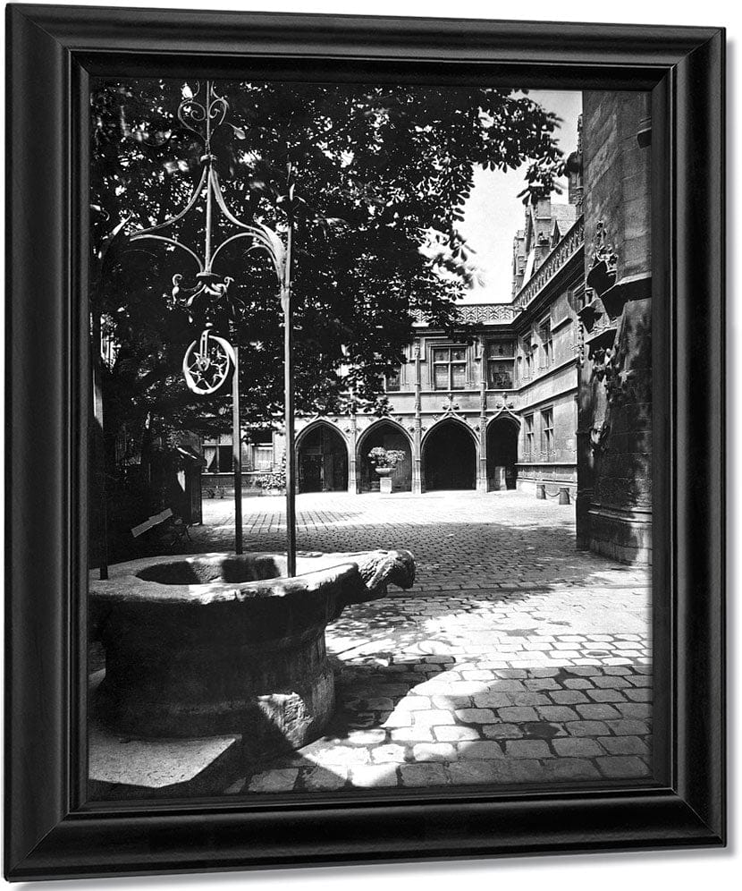 Cluny Hotel Seen From The Courtyard, Paris (B W Photo) By Adolphe Braun Fine Art Print