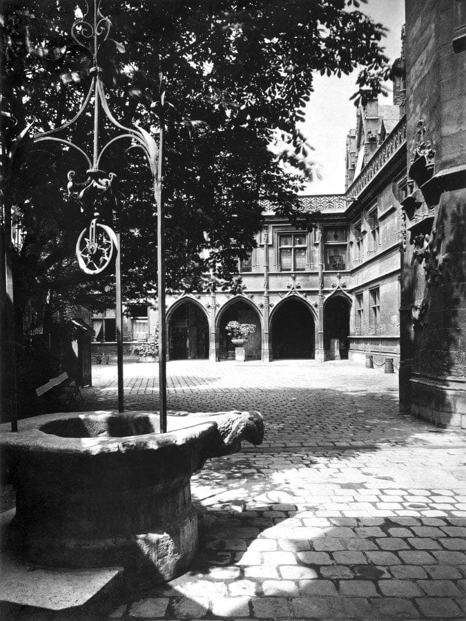 Cluny Hotel Seen From The Courtyard, Paris (B W Photo) By Adolphe Braun Fine Art Print