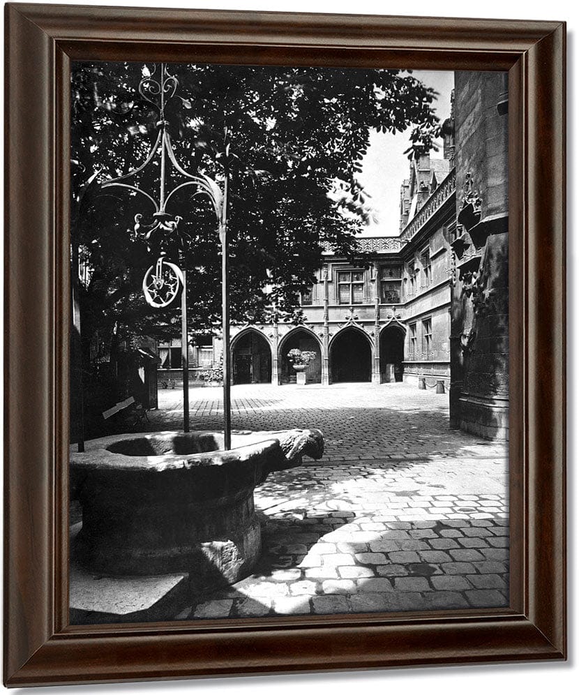 Cluny Hotel Seen From The Courtyard, Paris (B W Photo) By Adolphe Braun Fine Art Print