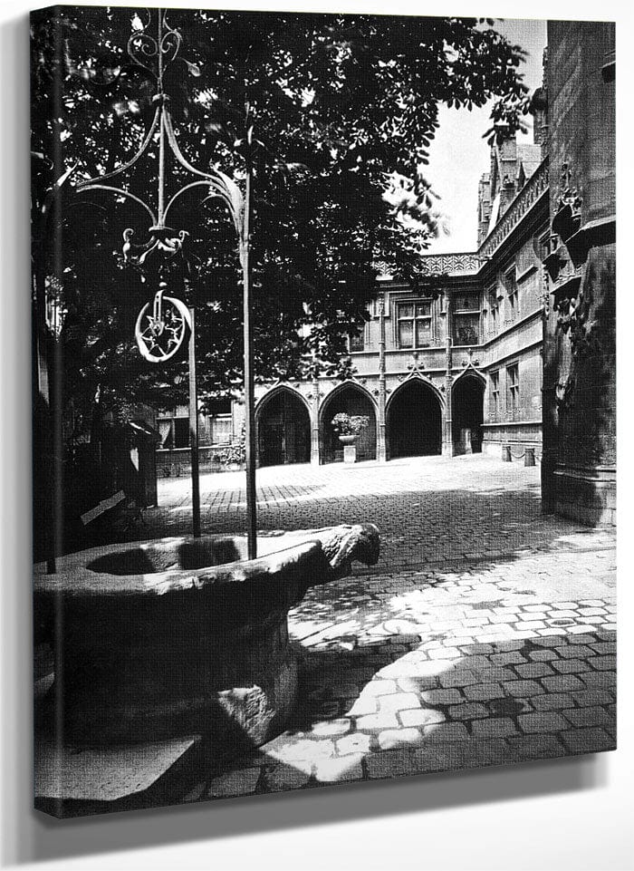 Cluny Hotel Seen From The Courtyard, Paris (B W Photo) By Adolphe Braun Fine Art Print