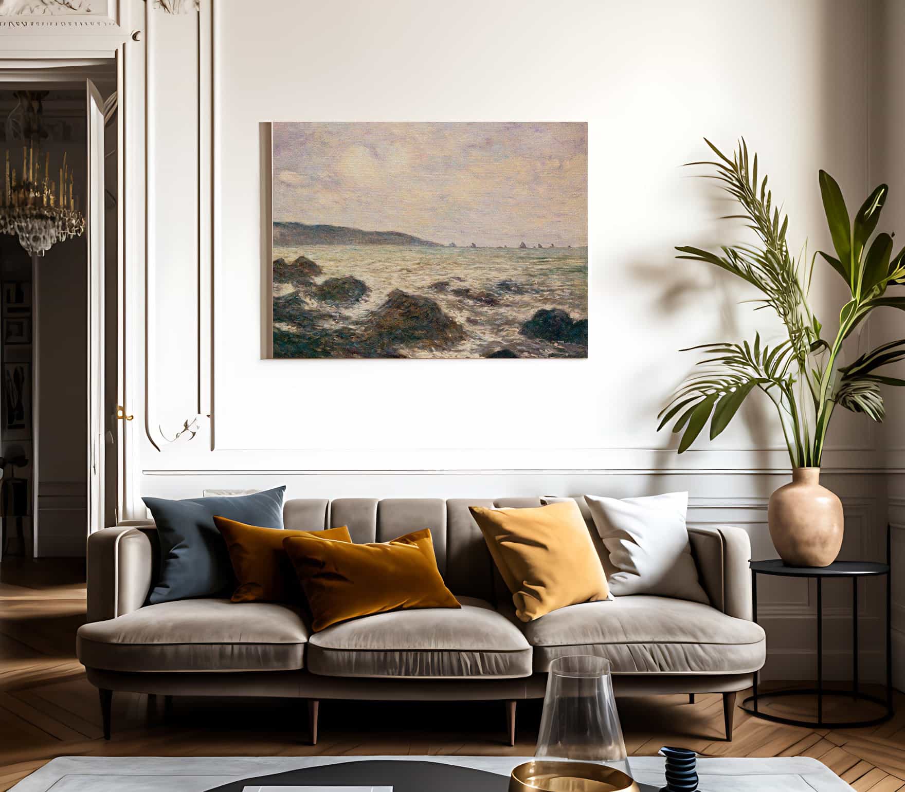 Coast Of Normandy By Monet Claude Immitator Of Fine Art Print