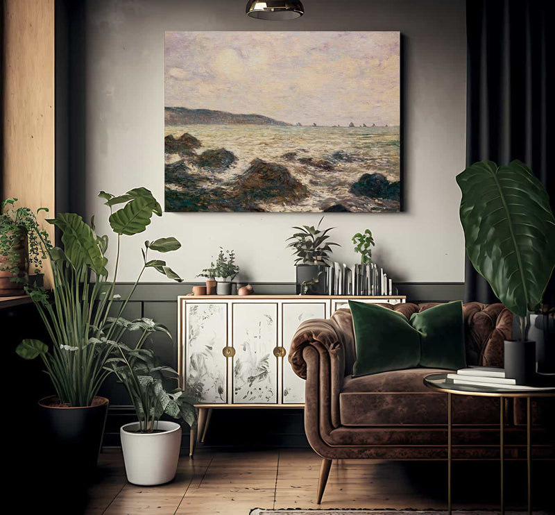 Coast Of Normandy By Monet Claude Immitator Of Fine Art Print