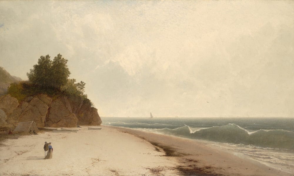 Coast Scene With Figures (Beverly Shore) By John Frederick Kensett Fine Art Print