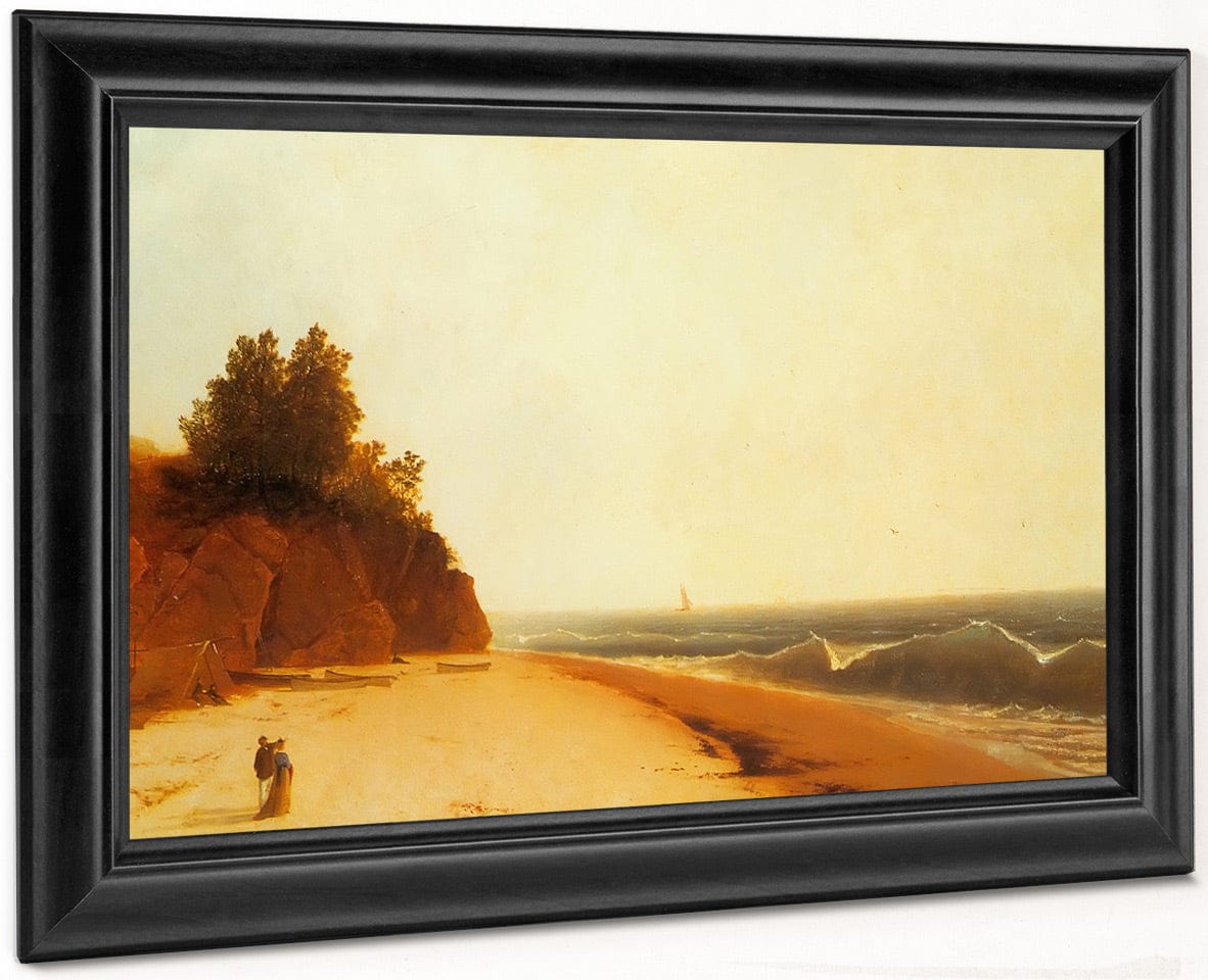Coast Scene With Figures By John Frederick Kensett Fine Art Print