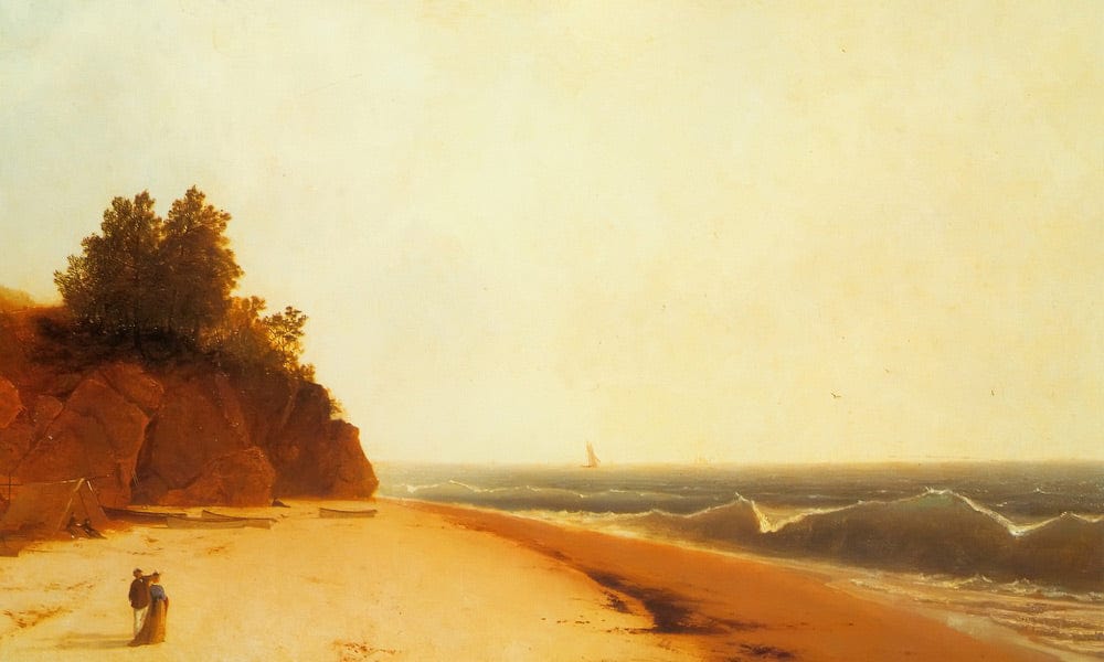 Coast Scene With Figures By John Frederick Kensett Fine Art Print