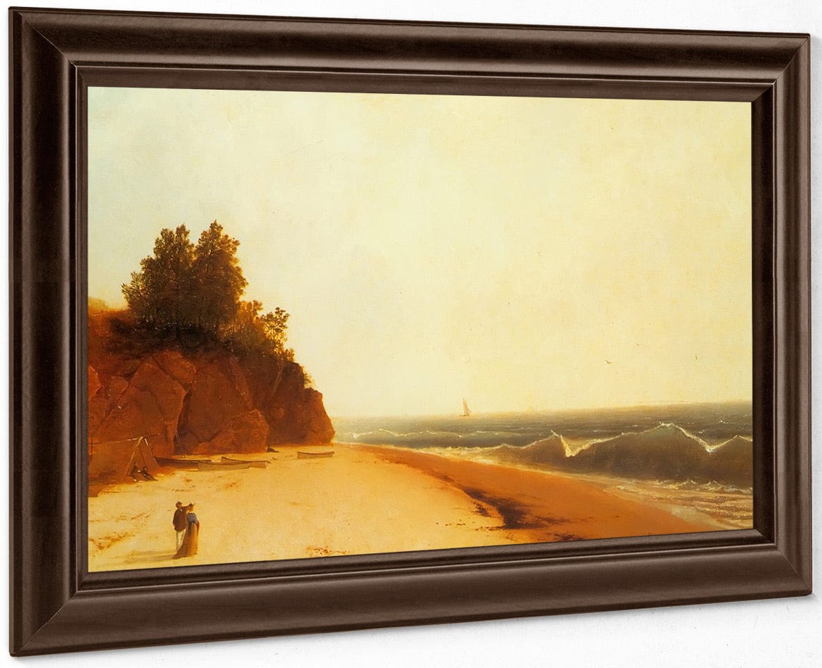 Coast Scene With Figures By John Frederick Kensett Fine Art Print