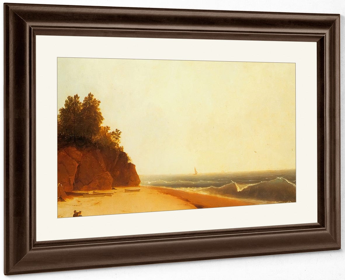 Coast Scene With Figures By John Frederick Kensett Fine Art Print