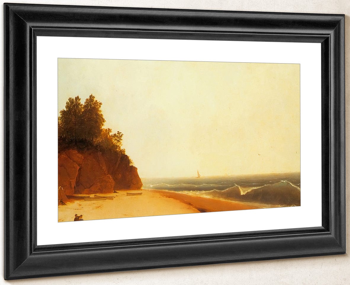 Coast Scene With Figures By John Frederick Kensett Fine Art Print