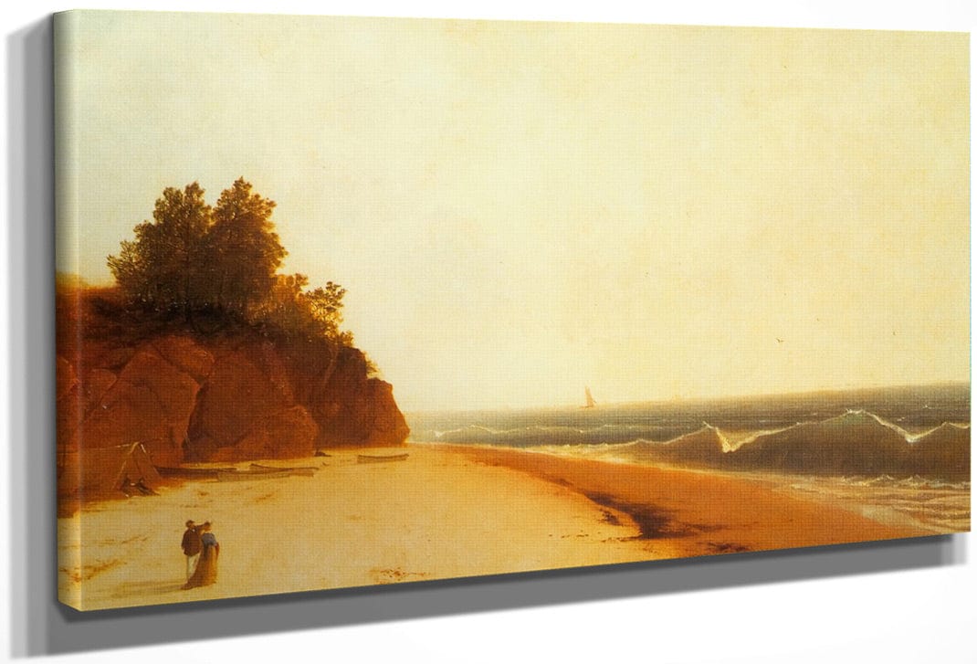 Coast Scene With Figures By John Frederick Kensett Fine Art Print