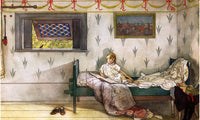 Cock A Doodle Doo, It's Seven O'clock! By Carl Larsson Fine Art Print