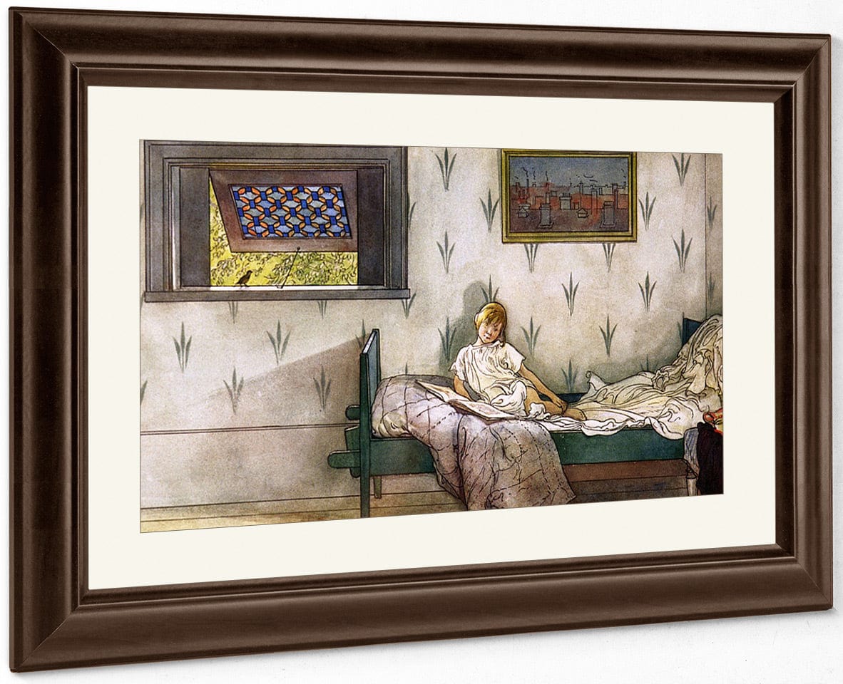 Cock A Doodle Doo, It's Seven O'clock! By Carl Larsson Fine Art Print