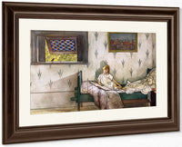 Cock A Doodle Doo, It's Seven O'clock! By Carl Larsson Fine Art Print