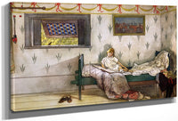 Cock A Doodle Doo, It's Seven O'clock! By Carl Larsson Fine Art Print