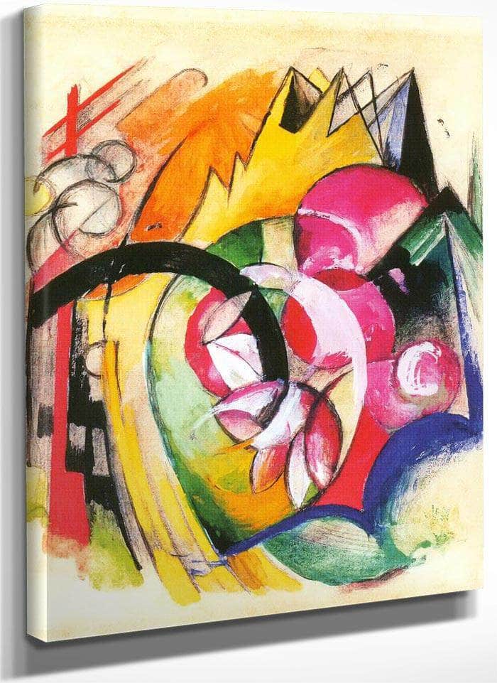 Coloured Flowers By Franz Marc Fine Art Print