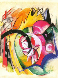 Coloured Flowers By Franz Marc Fine Art Print