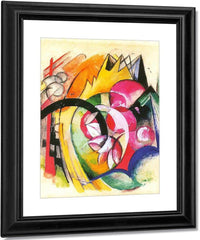 Coloured Flowers By Franz Marc Fine Art Print