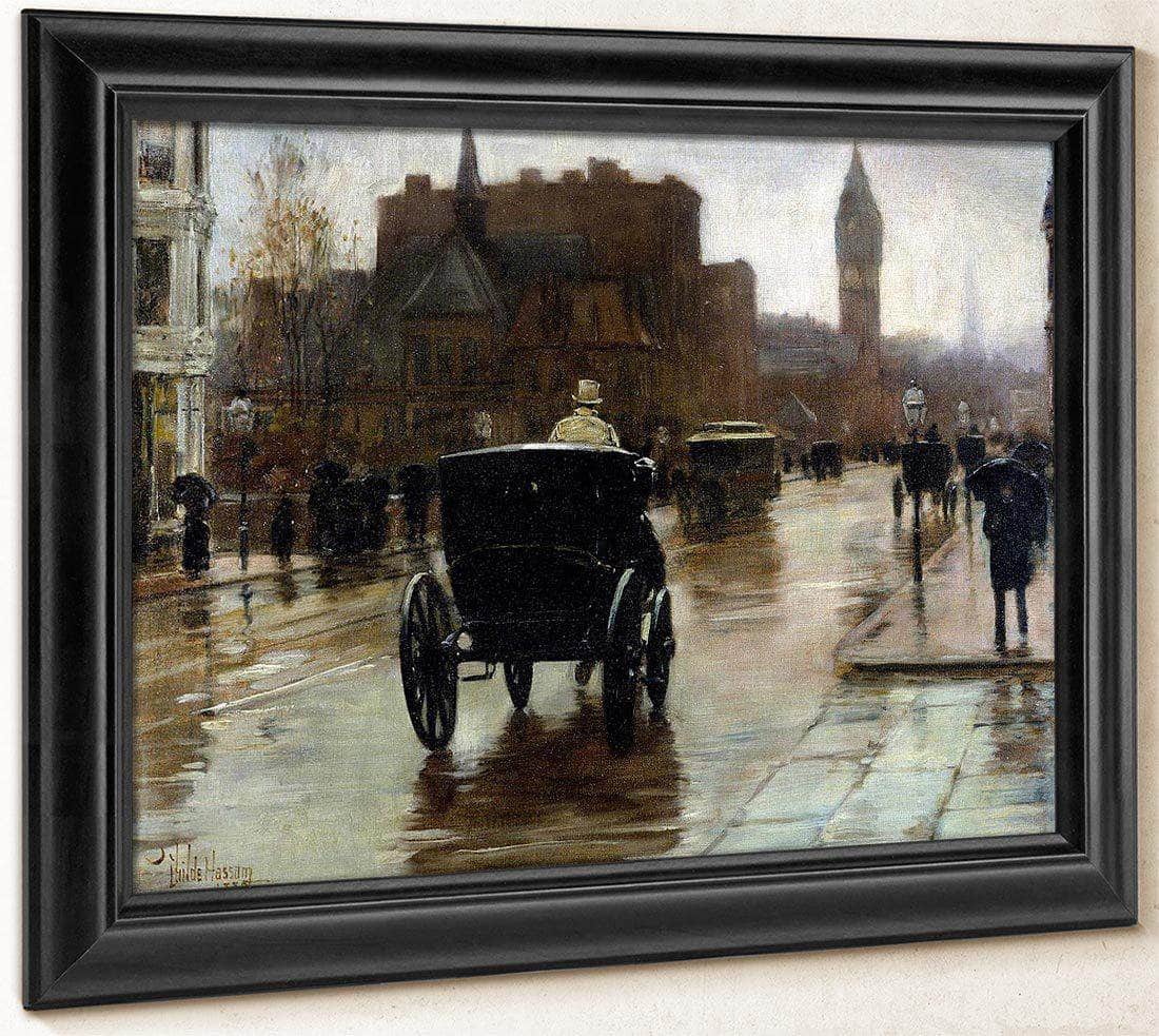 Columbus Avenue Rainy Day By Childe Hassam Fine Art Print