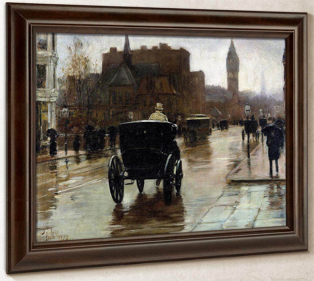 Columbus Avenue Rainy Day By Childe Hassam Fine Art Print