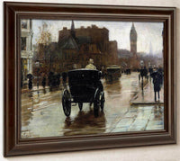 Columbus Avenue Rainy Day By Childe Hassam Fine Art Print