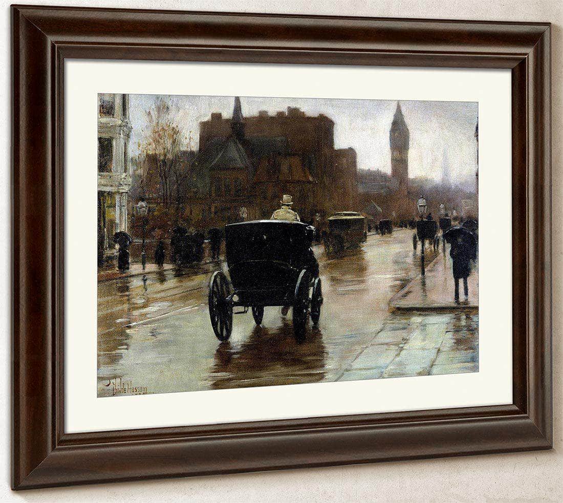 Columbus Avenue Rainy Day By Childe Hassam Fine Art Print