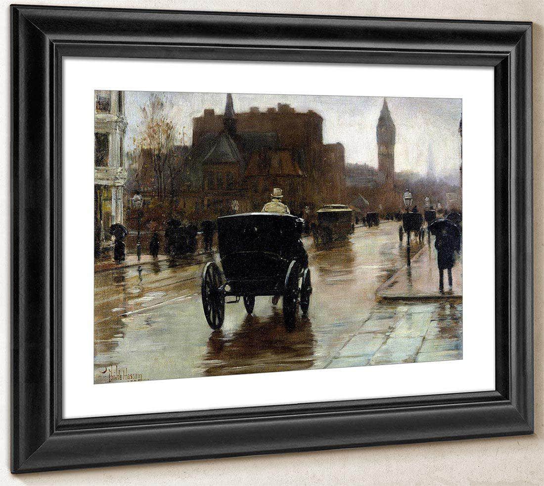 Columbus Avenue Rainy Day By Childe Hassam Fine Art Print