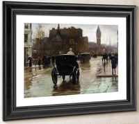 Columbus Avenue Rainy Day By Childe Hassam Fine Art Print