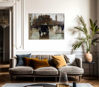 Columbus Avenue Rainy Day By Childe Hassam Fine Art Print