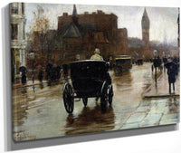 Columbus Avenue Rainy Day By Childe Hassam Fine Art Print