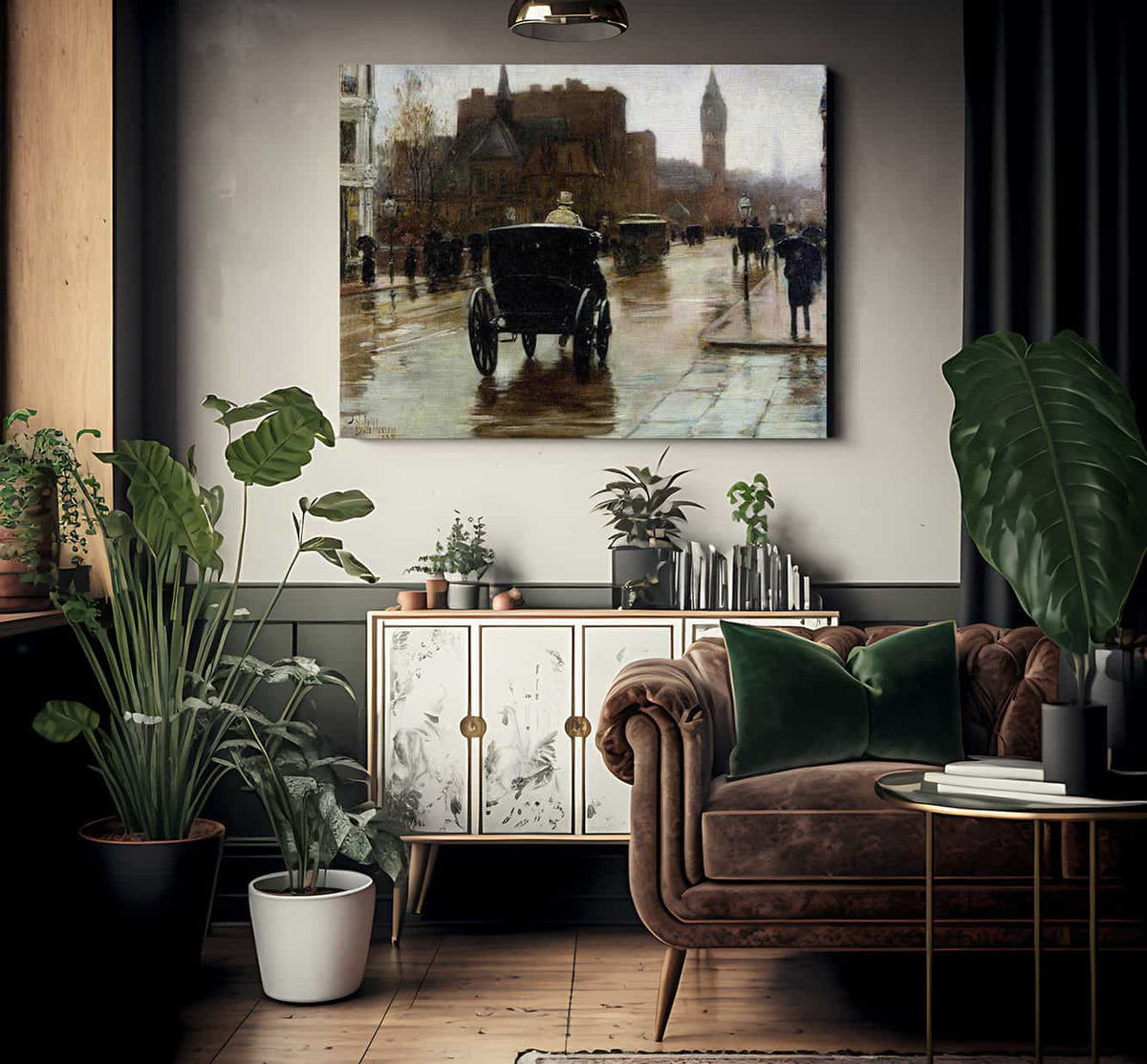 Columbus Avenue Rainy Day By Childe Hassam Fine Art Print