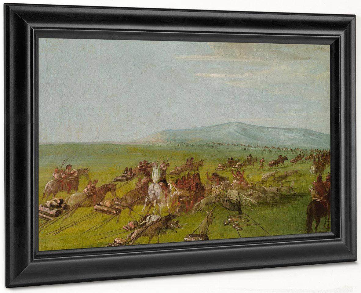 Comanche Moving Camp, Dog Fight Enroute By George Catlin Fine Art Print