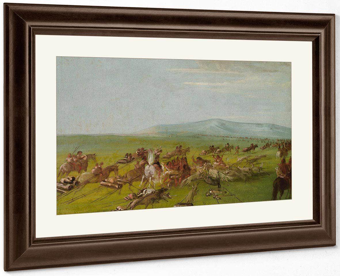 Comanche Moving Camp, Dog Fight Enroute By George Catlin Fine Art Print