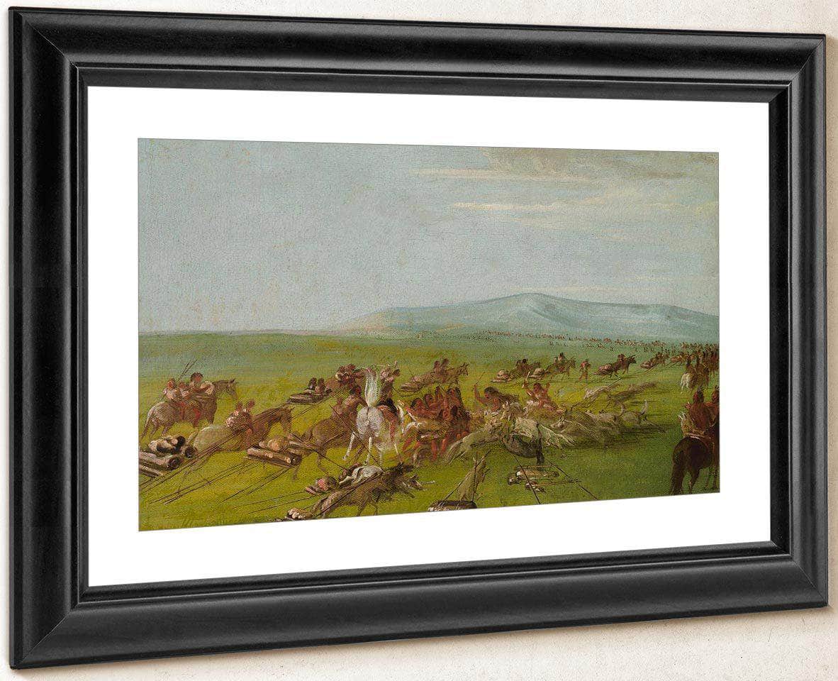 Comanche Moving Camp, Dog Fight Enroute By George Catlin Fine Art Print