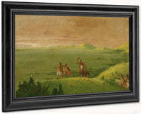 Comanche War Party, Chief Discovering The Enemy And Urging His Men At Sunrise By George Catlin Fine Art Print