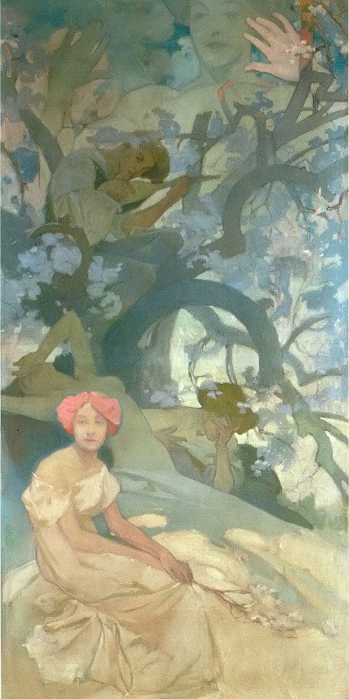 Comedy By Alphonse Mucha Fine Art Print