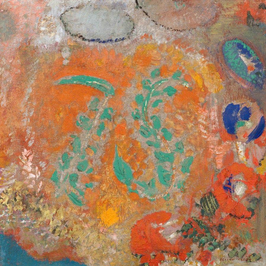 Composition Flowers Without A Vase By Odilon Redon Fine Art Print