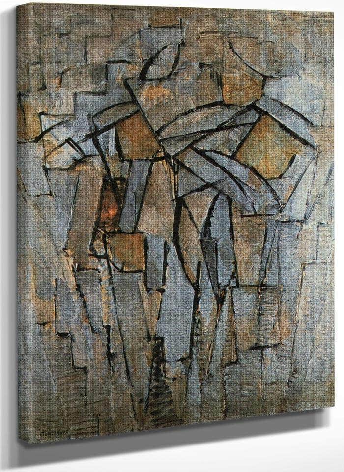 Composition In Grey Blue 1912 1913 Oil On Canvas 795X635Mm Thyssen Bornemisza Collection Lugano By Piet Mondrian Fine Art Print