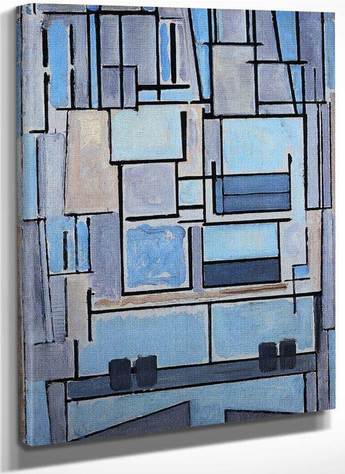 Composition No 9 Blue Facade 1913 1914 Oil On Canvas 952X675Mm Private Collection By Piet Mondrian Fine Art Print