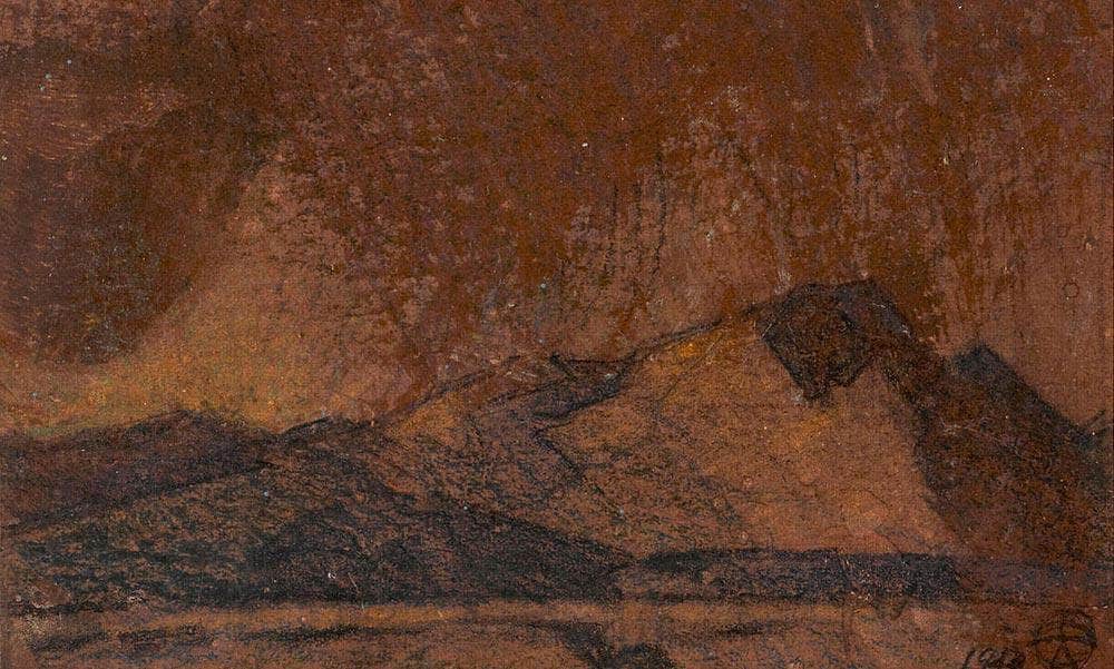 Compositions For Paintings Tucson Arizona (A Group Of Three) By Maynard Dixon Fine Art Print