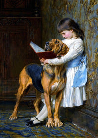 Compulsory Education Painting Briton Riviere Canvas Art Fine Art Print