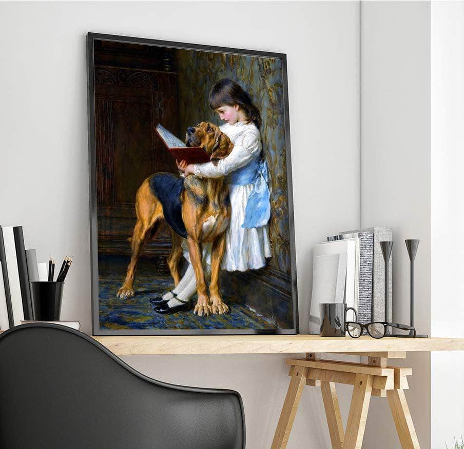 Compulsory Education Painting Briton Riviere Canvas Art Fine Art Print