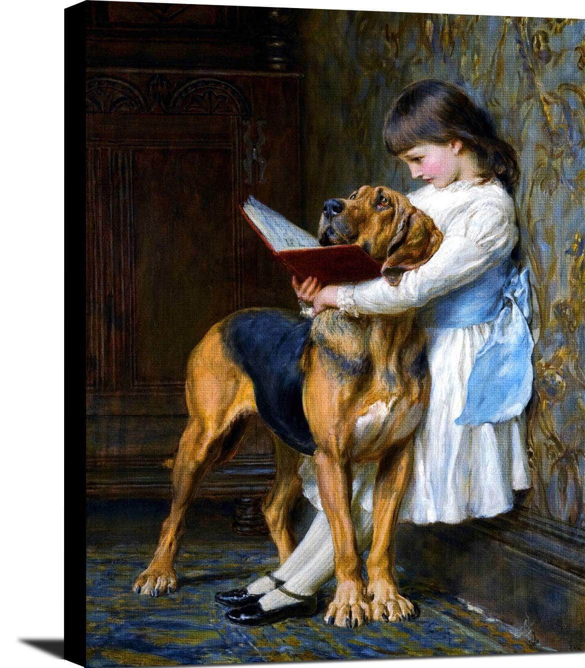 Compulsory Education Painting Briton Riviere Canvas Art Fine Art Print
